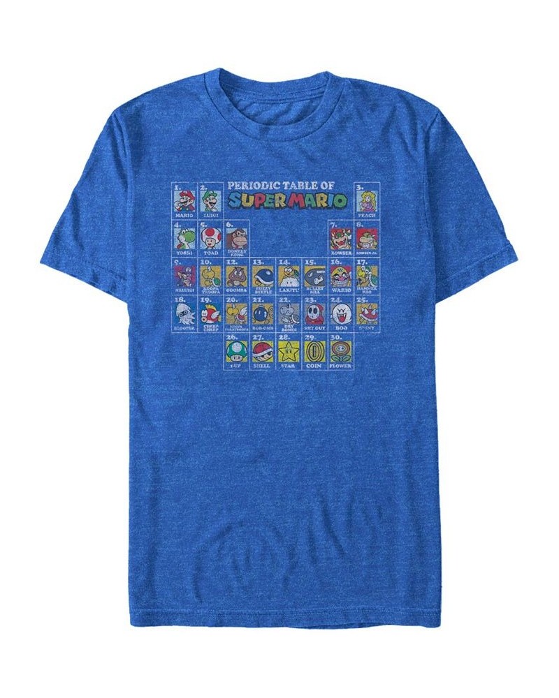 Nintendo Men's Super Mario The Super Periodic Table Short Sleeve T-Shirt Blue $19.59 T-Shirts