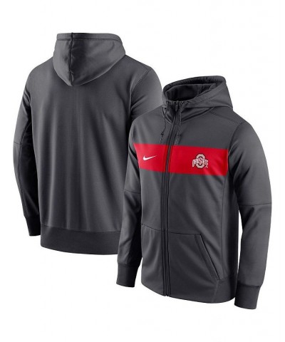 Men's Anthracite Ohio State Buckeyes Logo Performance Full-Zip Hoodie $46.55 Sweatshirt