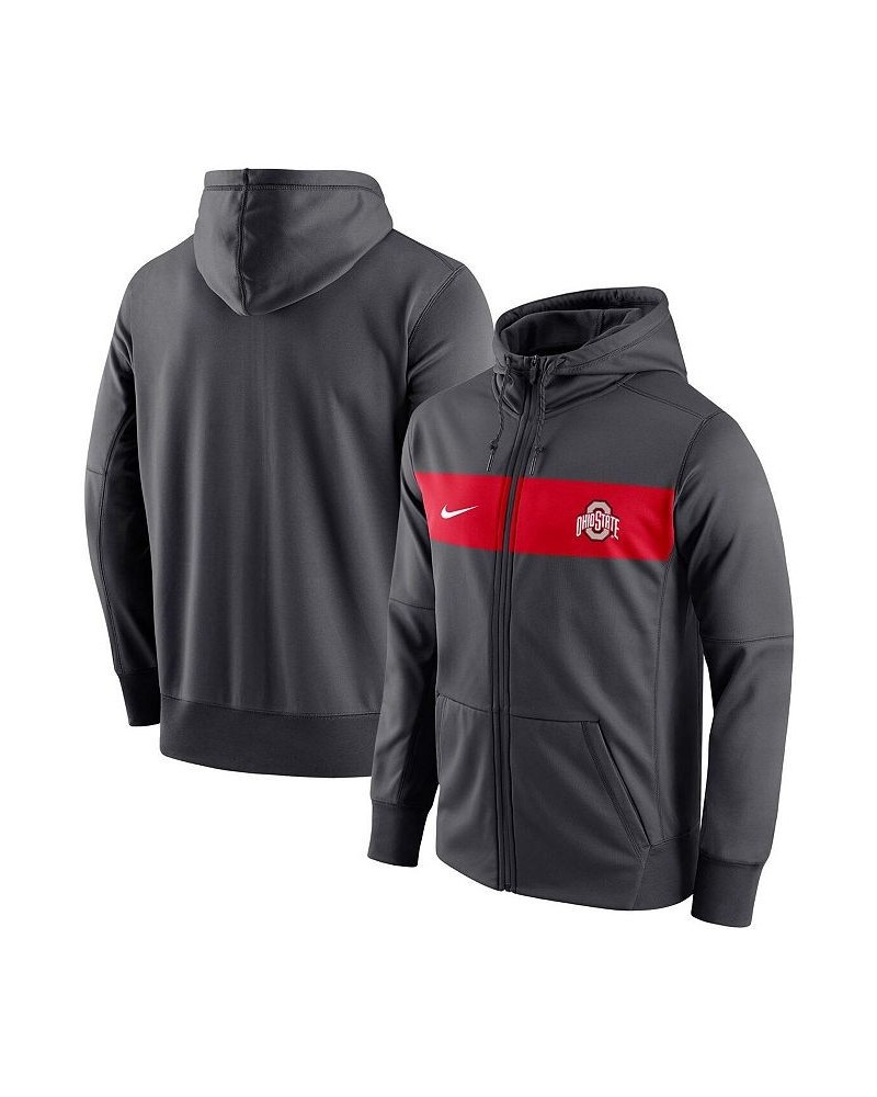 Men's Anthracite Ohio State Buckeyes Logo Performance Full-Zip Hoodie $46.55 Sweatshirt