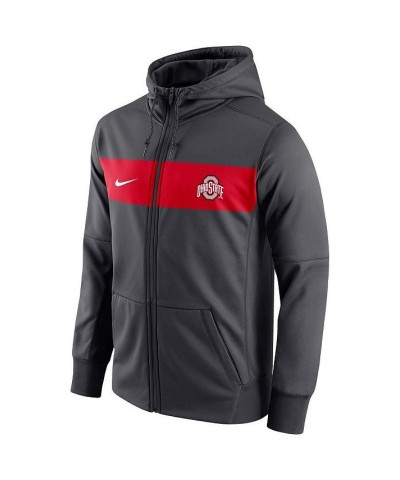 Men's Anthracite Ohio State Buckeyes Logo Performance Full-Zip Hoodie $46.55 Sweatshirt