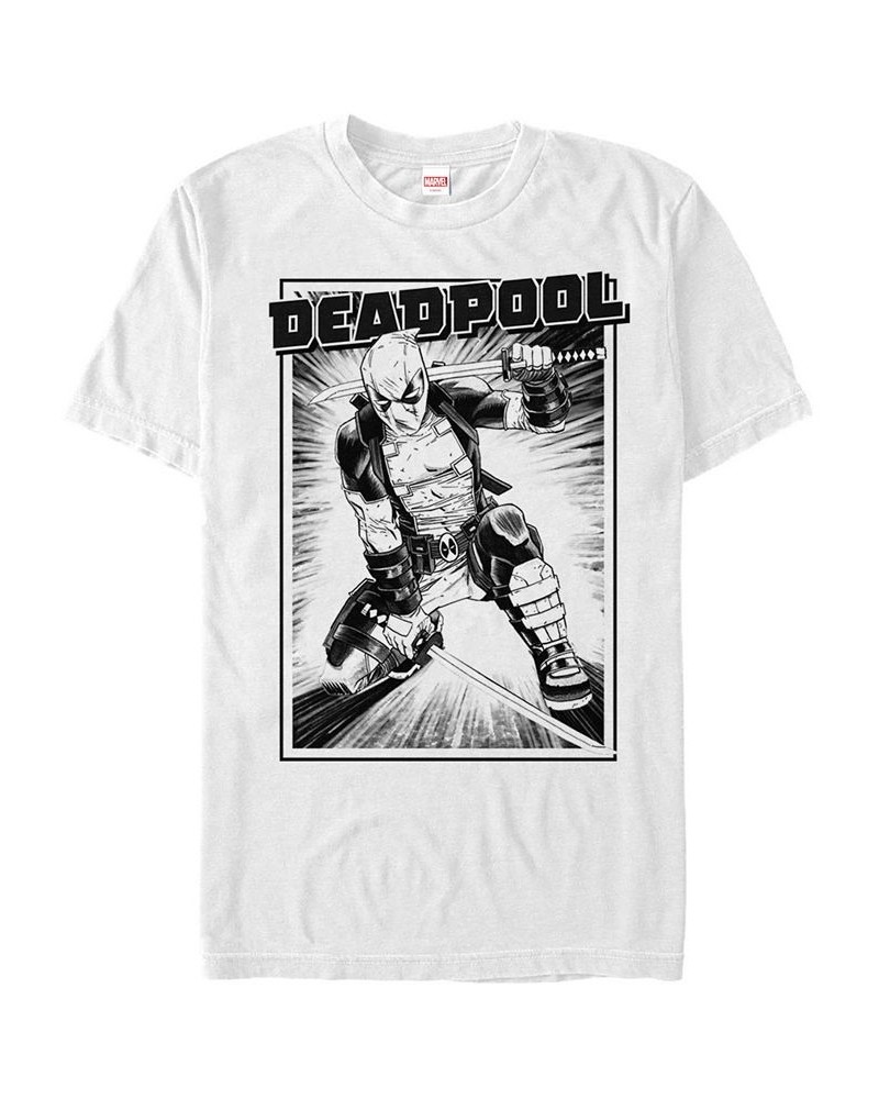 Marvel Men's Deadpool Samurai Stance Short Sleeve T-Shirt White $18.89 T-Shirts