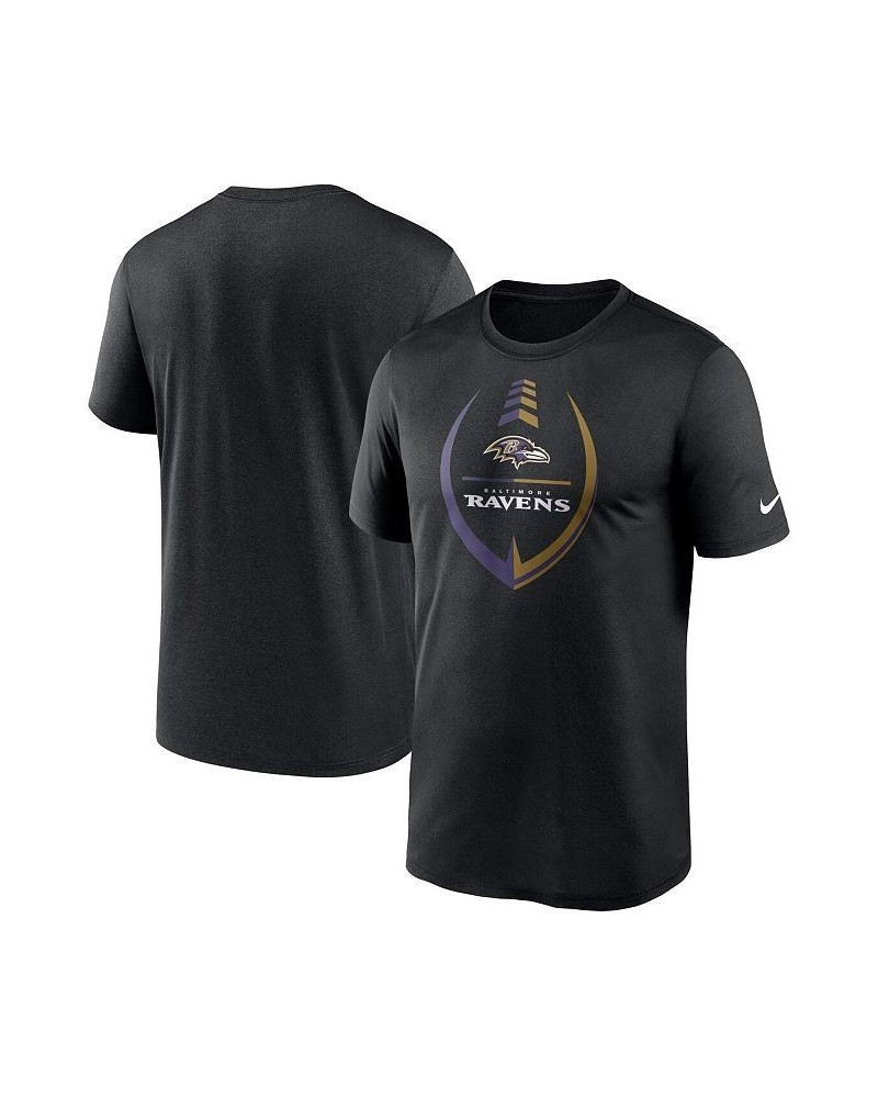 Men's Black Baltimore Ravens Icon Legend Performance T-shirt $26.99 T-Shirts