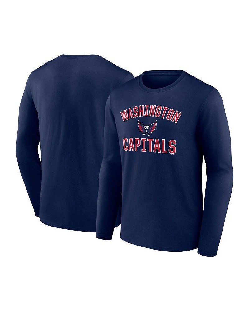 Men's Branded Navy Washington Capitals Victory Arch Long Sleeve T-shirt $18.13 T-Shirts