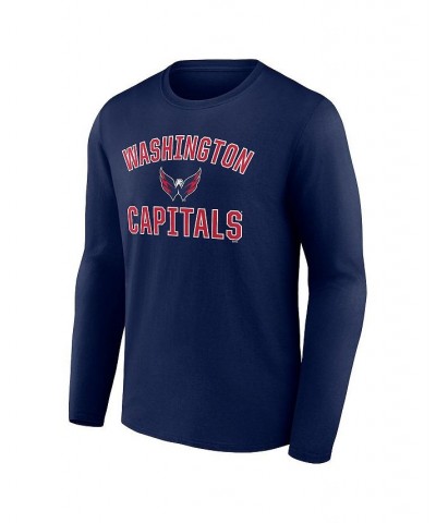 Men's Branded Navy Washington Capitals Victory Arch Long Sleeve T-shirt $18.13 T-Shirts