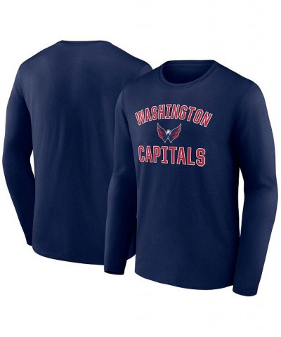 Men's Branded Navy Washington Capitals Victory Arch Long Sleeve T-shirt $18.13 T-Shirts