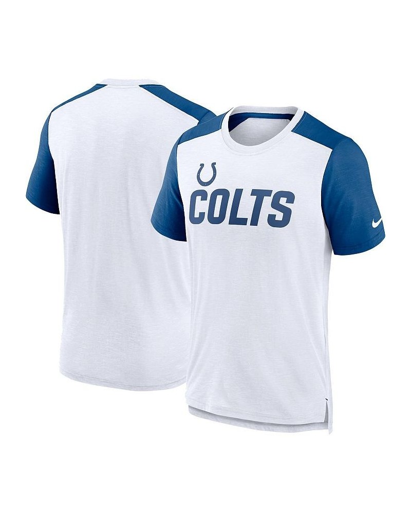 Men's Heathered Royal and White Indianapolis Colts Color Block Team Name T-shirt $33.79 T-Shirts