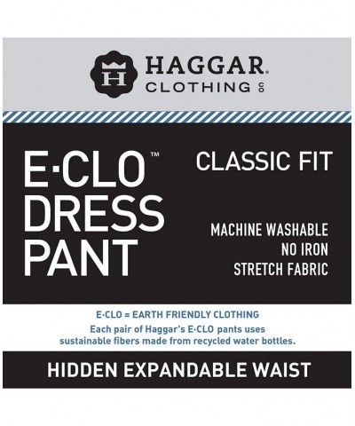 Men's Eclo Stria Classic Fit Flat Front Hidden Expandable Dress Pants PD03 $28.59 Pants