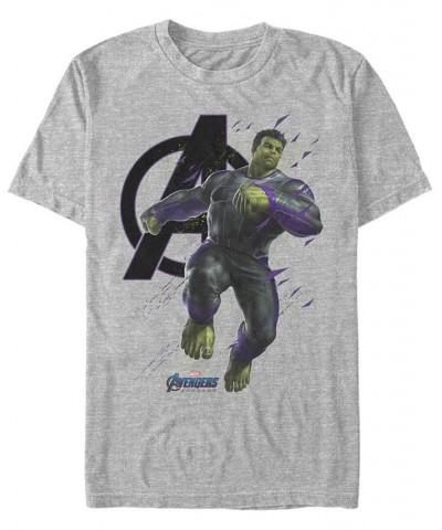 Marvel Men's Avengers Endgame Hulk Galaxy Jump, Short Sleeve T-shirt Gray $16.80 T-Shirts