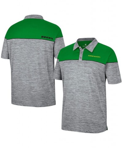 Men's Heathered Gray, Green Oregon Ducks Birdie Polo Shirt $34.79 Polo Shirts