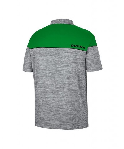 Men's Heathered Gray, Green Oregon Ducks Birdie Polo Shirt $34.79 Polo Shirts