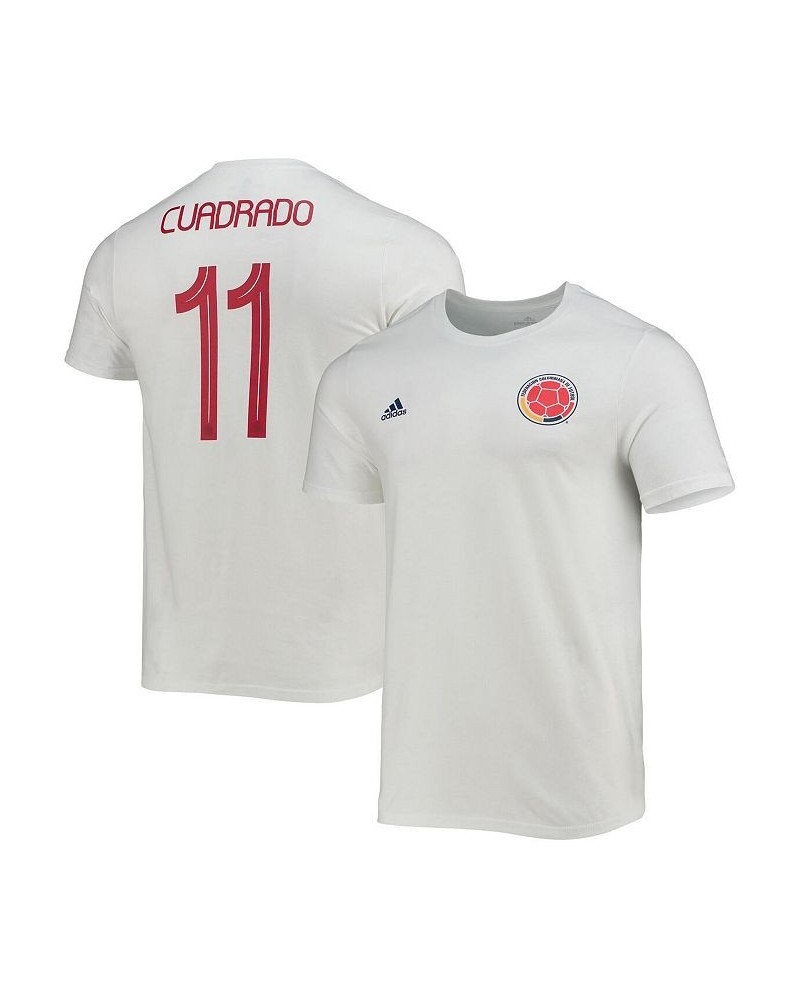 Men's Juan Cuadrado White Colombia National Team Amplifier Name and Number T-shirt $20.39 T-Shirts