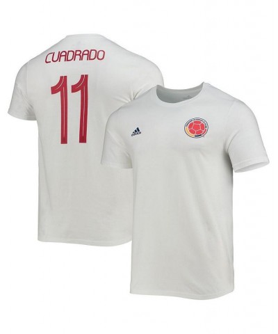 Men's Juan Cuadrado White Colombia National Team Amplifier Name and Number T-shirt $20.39 T-Shirts