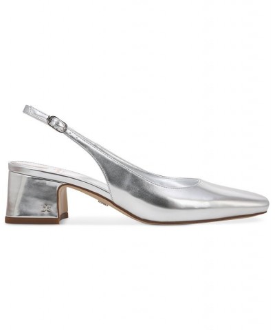 Terra Snip-Toe Slingback Block-Heel Pumps Brown $52.50 Shoes