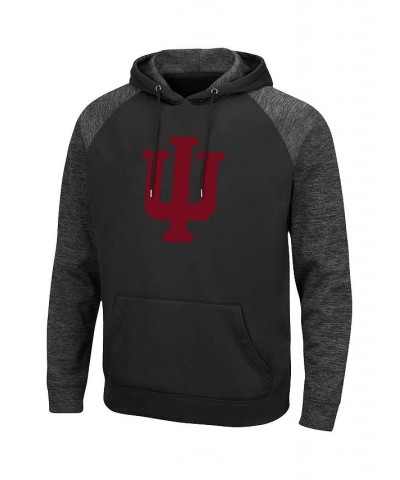 Men's Black Indiana Hoosiers Blackout 3.0 Tonal Raglan Pullover Hoodie $34.30 Sweatshirt