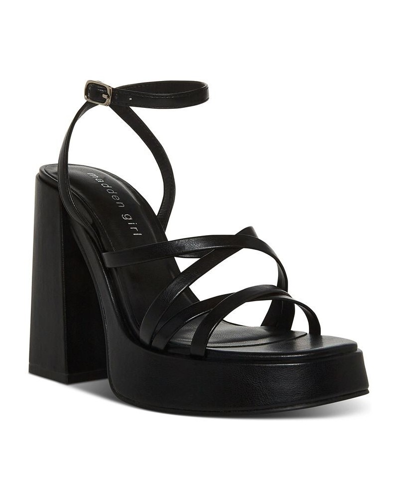 Aces Strappy Platform Dress Sandals Black $33.18 Shoes