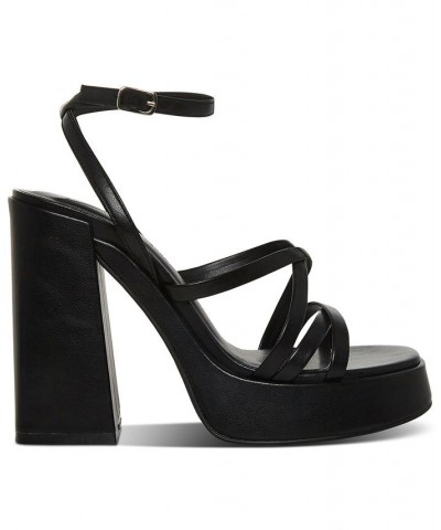 Aces Strappy Platform Dress Sandals Black $33.18 Shoes