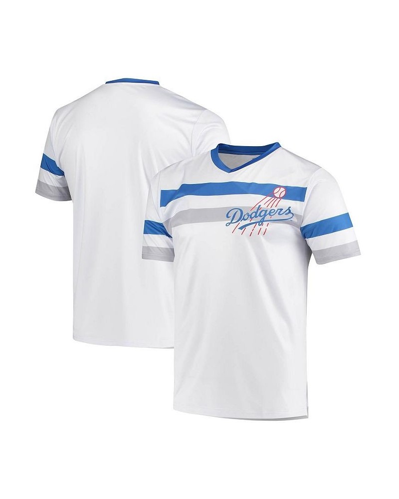 Men's White Los Angeles Dodgers Cooperstown Collection V-Neck Jersey $25.42 Jersey