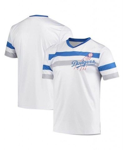 Men's White Los Angeles Dodgers Cooperstown Collection V-Neck Jersey $25.42 Jersey