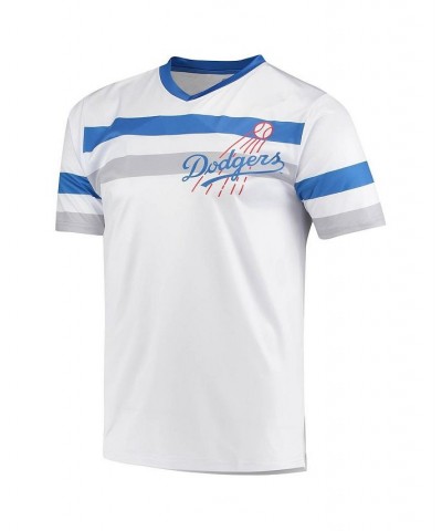 Men's White Los Angeles Dodgers Cooperstown Collection V-Neck Jersey $25.42 Jersey