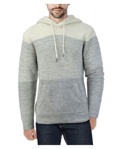 Men's Color Blocked Hooded Sweater Oatmeal / White $29.99 Sweaters