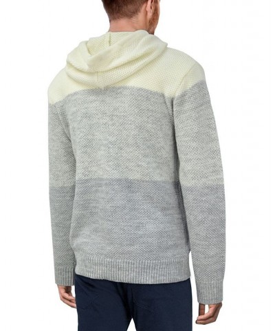 Men's Color Blocked Hooded Sweater Oatmeal / White $29.99 Sweaters