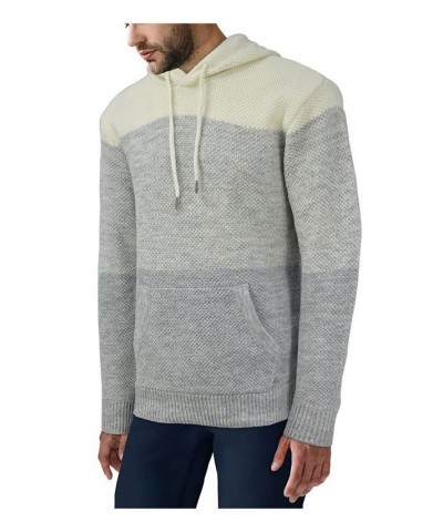 Men's Color Blocked Hooded Sweater Oatmeal / White $29.99 Sweaters