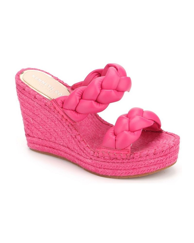 Women's Footwear Olivia Braid Espadrille Wedge Sandals Pink $19.58 Shoes