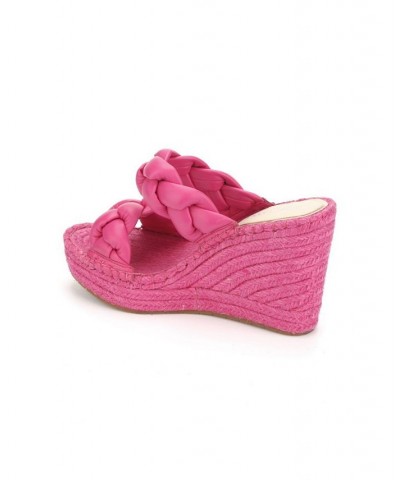 Women's Footwear Olivia Braid Espadrille Wedge Sandals Pink $19.58 Shoes