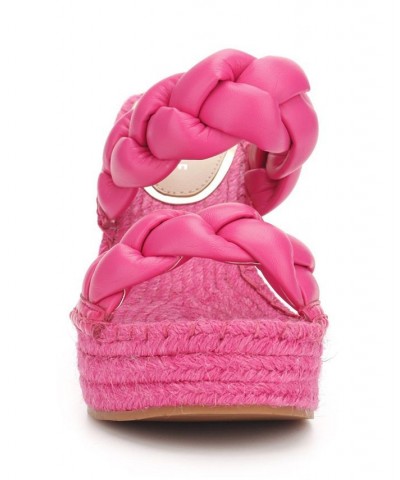 Women's Footwear Olivia Braid Espadrille Wedge Sandals Pink $19.58 Shoes