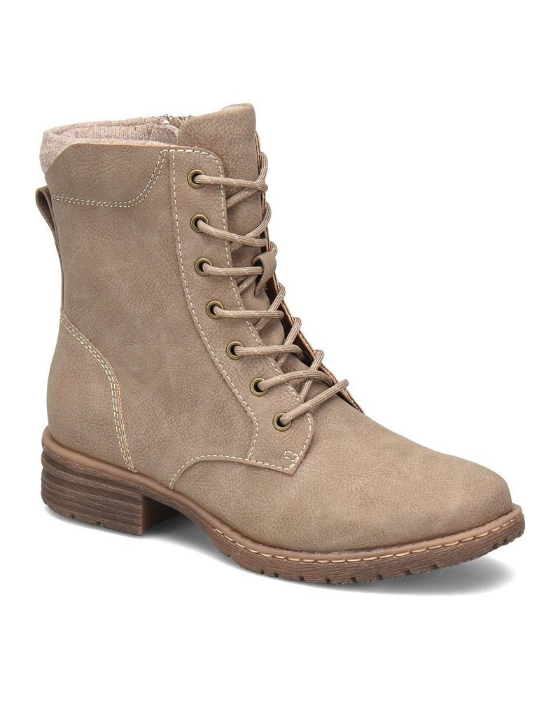 Women's Claudia Inside Zipper Comfort Bootie Tan/Beige $51.60 Shoes