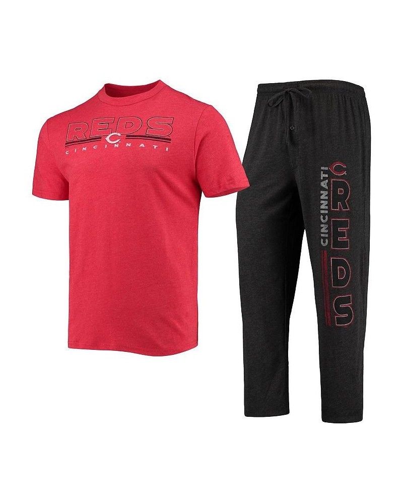 Men's Black, Red Cincinnati Reds Meter T-shirt and Pants Sleep Set $30.80 Pajama