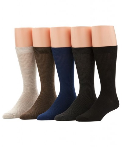 Men's 5-Pk. Ribbed Crew Socks Brown $10.16 Socks