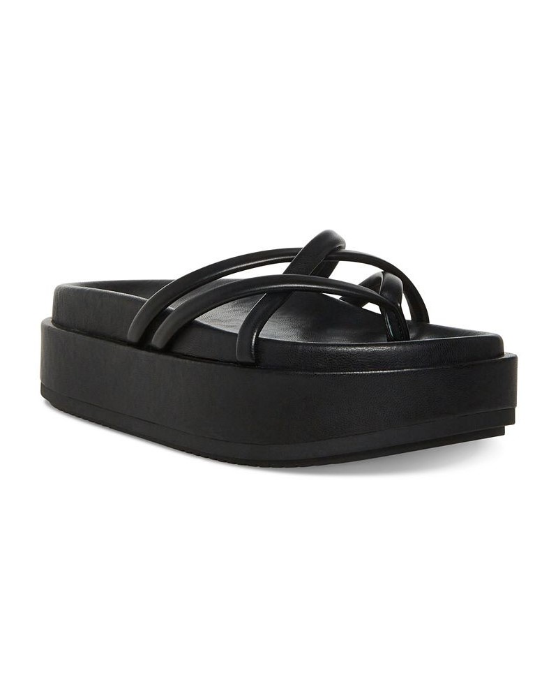 Fowler Strappy Flatform Sandals Black $37.95 Shoes