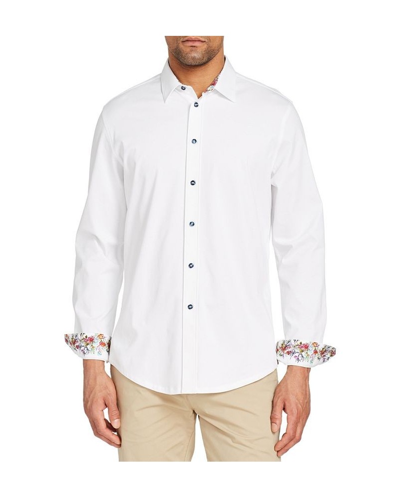 Men's Slim-Fit All Knit Australia Long Sleeve Shirt White $67.62 Shirts