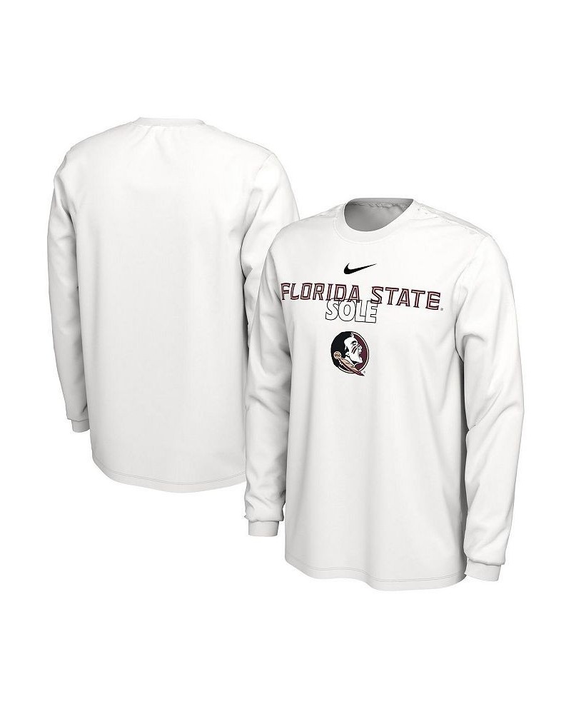 Men's White Florida State Seminoles On Court Long Sleeve T-shirt $29.99 T-Shirts