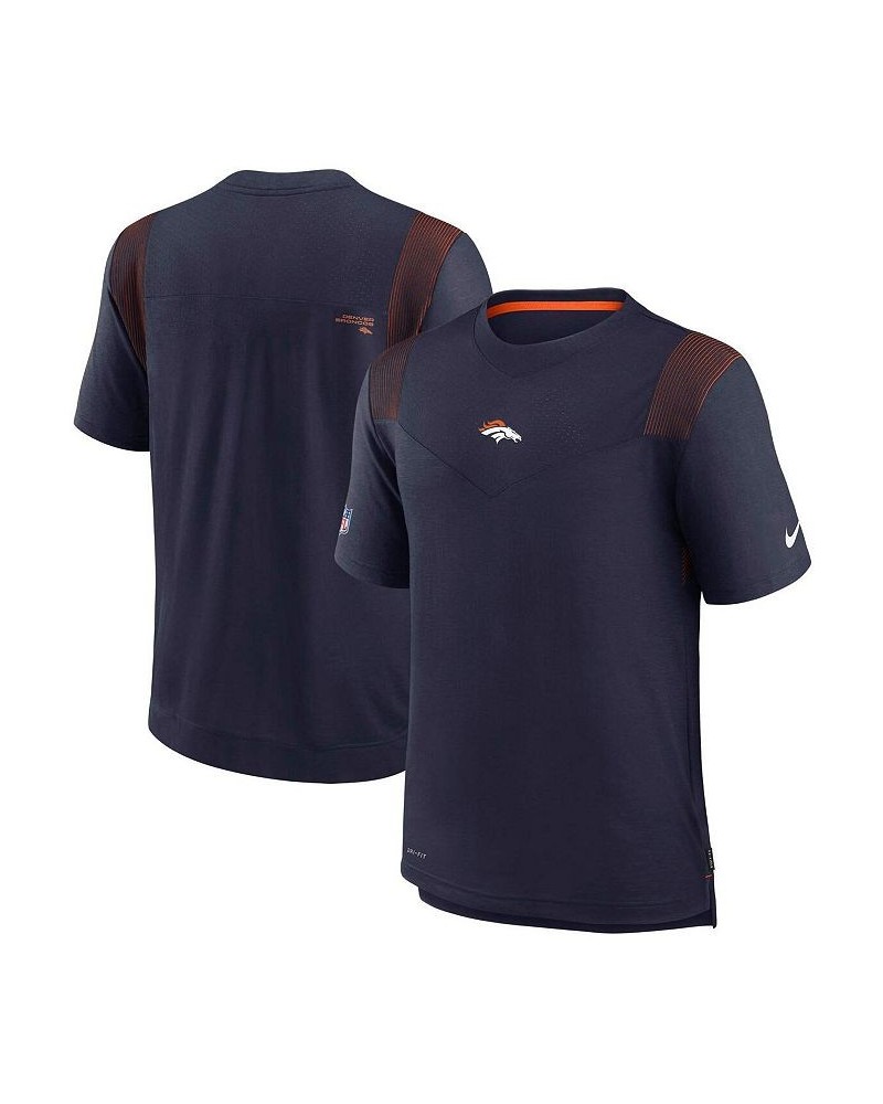 Men's Navy Denver Broncos Sideline Player UV Performance T-shirt $29.40 T-Shirts