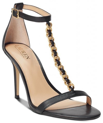 Women's Kate T-Strap Dress Sandals Black $85.75 Shoes