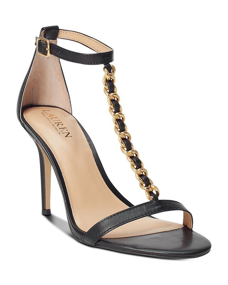 Women's Kate T-Strap Dress Sandals Black $85.75 Shoes