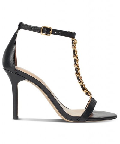 Women's Kate T-Strap Dress Sandals Black $85.75 Shoes