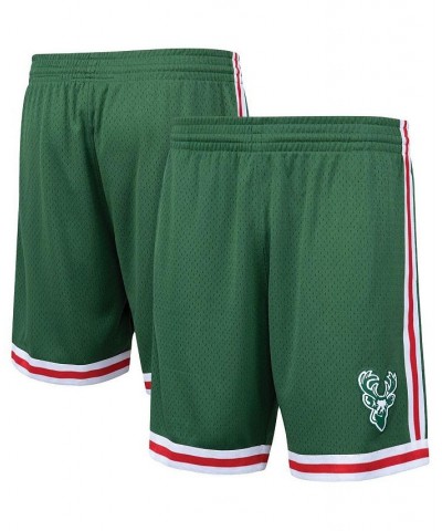 Men's Hunter Green Milwaukee Bucks Hardwood Classics Primary Logo Swingman Shorts $46.79 Shorts