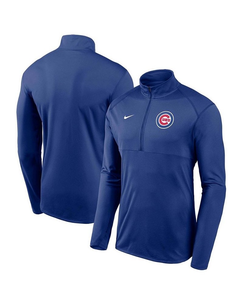 Men's Royal Chicago Cubs Team Logo Element Performance Half-Zip Pullover Jacket $40.79 Jackets