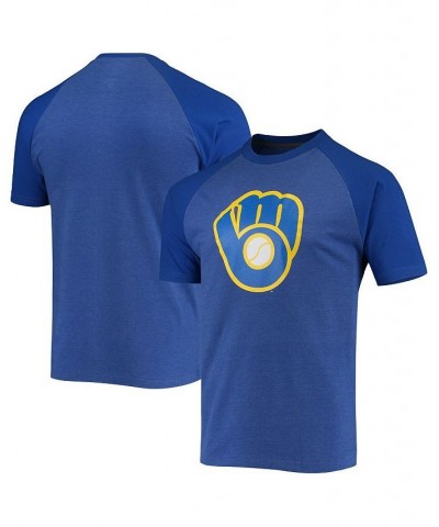 Men's Heathered Royal Milwaukee Brewers Raglan T-shirt $26.99 T-Shirts