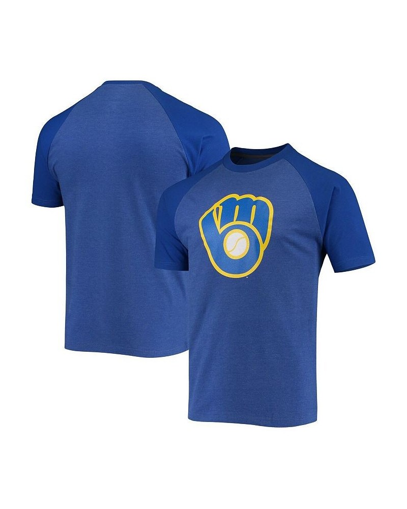 Men's Heathered Royal Milwaukee Brewers Raglan T-shirt $26.99 T-Shirts