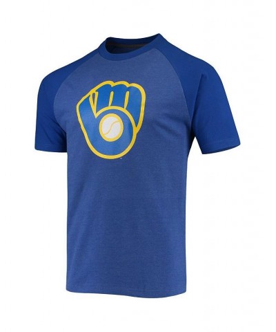 Men's Heathered Royal Milwaukee Brewers Raglan T-shirt $26.99 T-Shirts