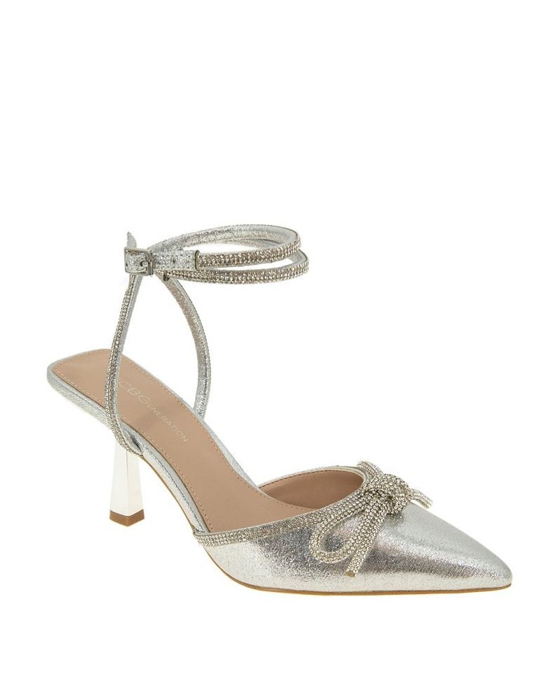 Women's Ildy Pointy Toe Pump Silver $36.89 Shoes