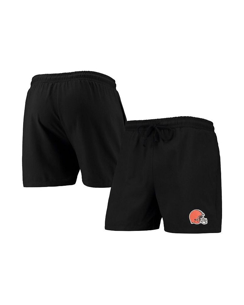 Men's Black Cleveland Browns Magic Print Palm Traditional Swim Shorts $23.65 Swimsuits