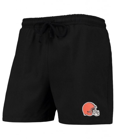 Men's Black Cleveland Browns Magic Print Palm Traditional Swim Shorts $23.65 Swimsuits