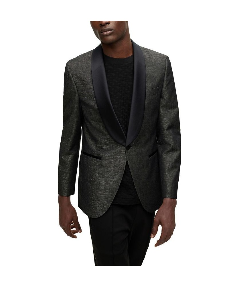 BOSS Men's Twill Regular-Fit Tuxedo Jacket Gray $297.85 Suits