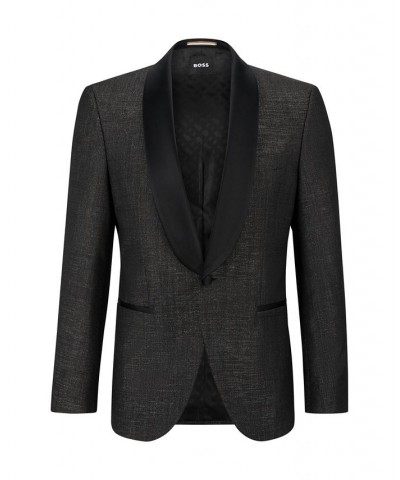 BOSS Men's Twill Regular-Fit Tuxedo Jacket Gray $297.85 Suits