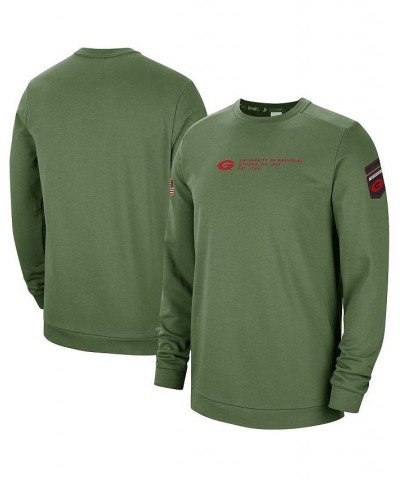 Men's Olive Georgia Bulldogs Military-Inspired Pullover Sweatshirt $35.88 Sweatshirt